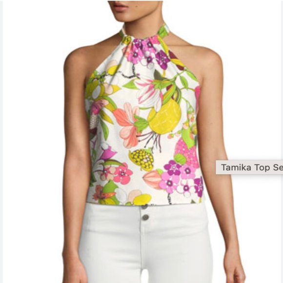 Trina Turk Reversible "Tamika" Secret Garden Halter Top  -Size Small - Picture 3 of 9